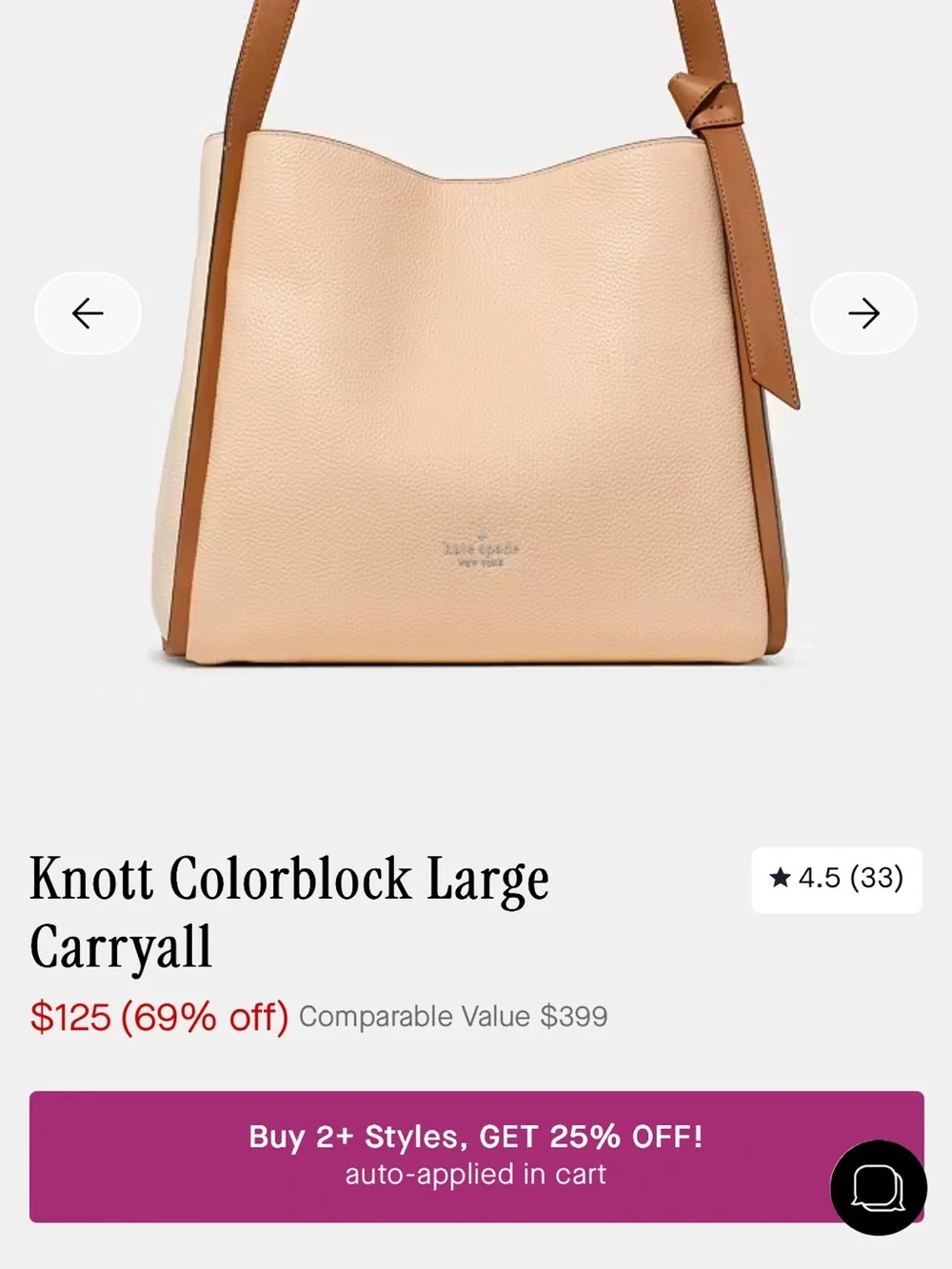 kate spade Pebbled Leather Shoulder Bag in crisp peach